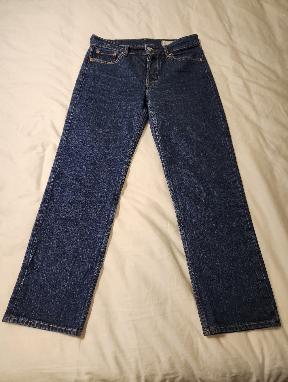 GAP Women's Cheeky Straight-Leg Jeans in Dark Blue